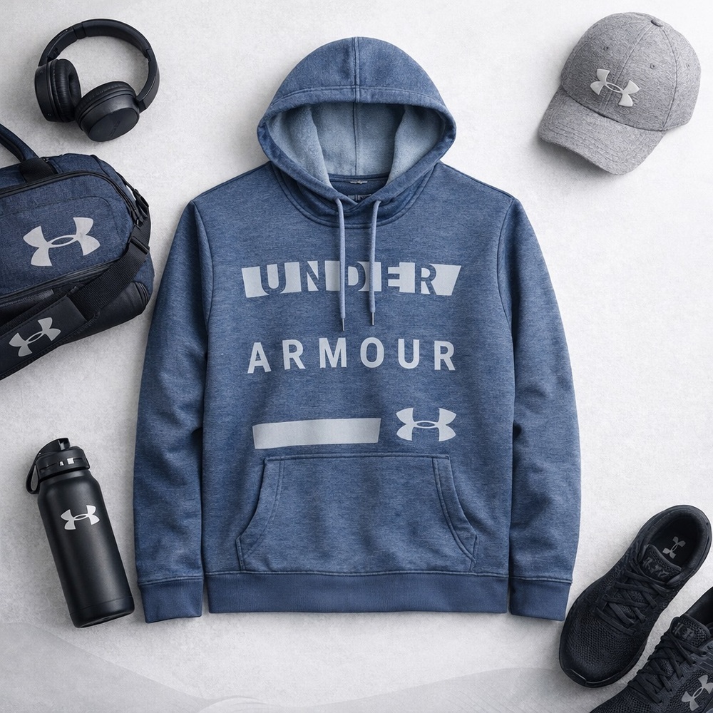 Under Armour ColdGear Blue Hoodie Sweatshirt | Men’s Medium